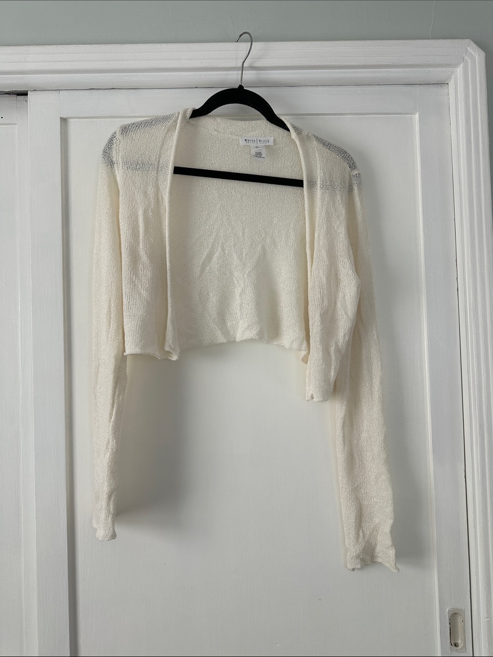 WHBM Ivory Cropped Open-Front Shrug - bin 2